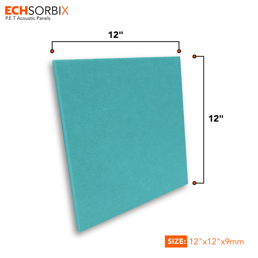 Echsorbix® PET Acoustic Wall Panels | 1x1 Feet | Dolphin Blue | 9mm Thickness