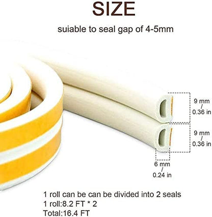 Soundproofing Rubber Seal for Doors & Windows | Self Adhesive | White