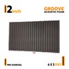 Groove Acoustic Foam Panel | 6 x 3 Feet | Pro Charcoal | 1 Roll