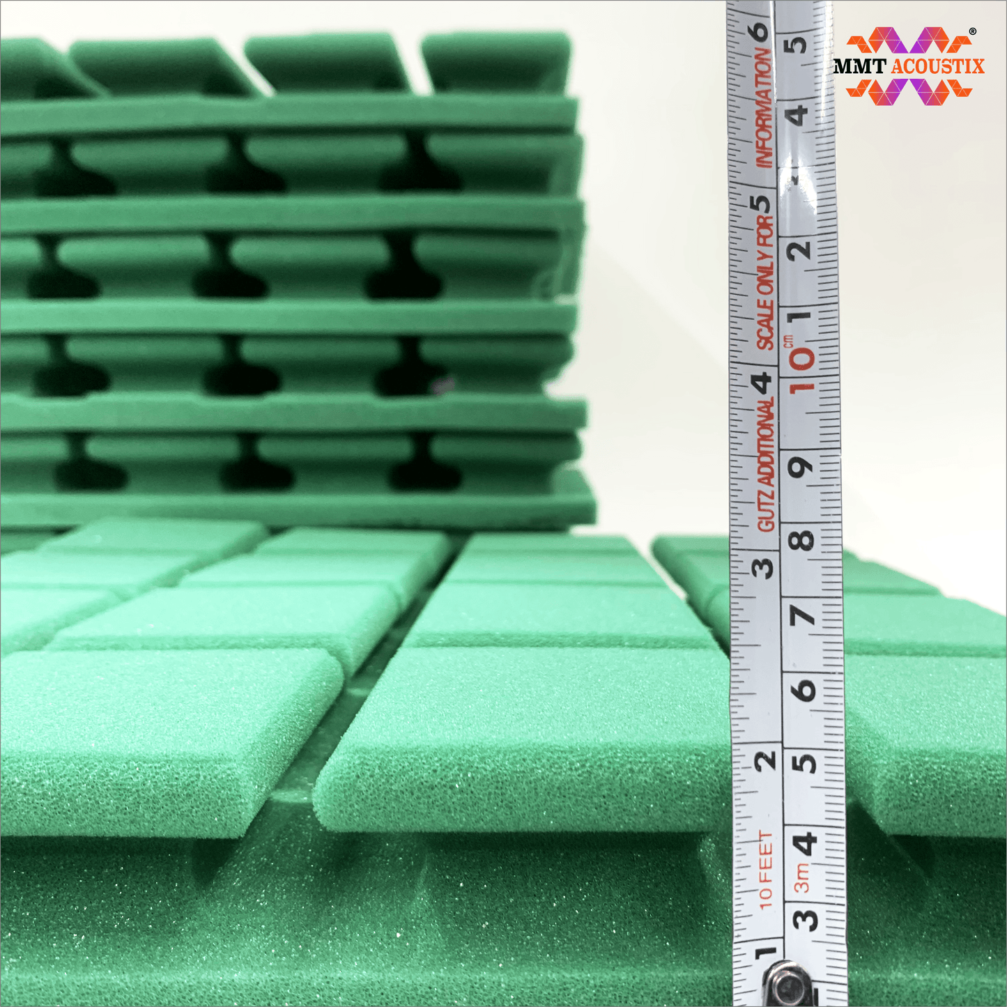 Turbo Acoustic Foam Panel 2" | 1 x 1 Feet | Pro Charcoal & Studio Green