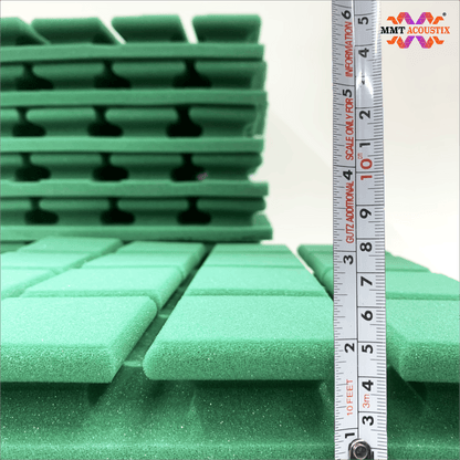 Turbo Acoustic Foam Panel 2" | 1 x 1 Feet | Pro Charcoal & Studio Green