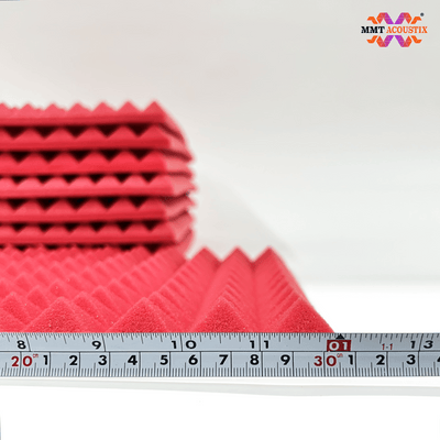 Pyramid Acoustic Foam Panel 1" | 1 X 1 feet | Flame Red