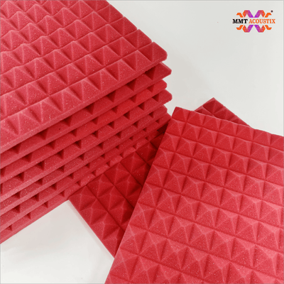 Pyramid Acoustic Foam Panel 1" | 1 X 1 feet | Flame Red