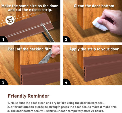 Door Bottom Seal Self Adhesive | Brown