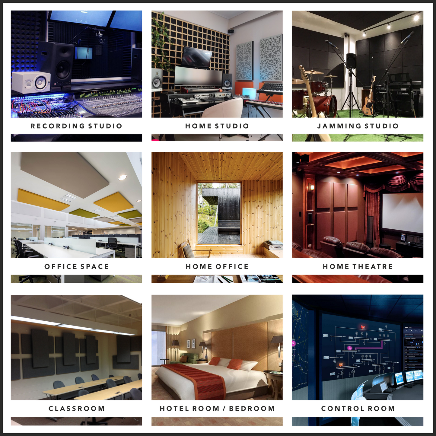 Turbo Acoustic Foam Panel 2" | 1 x 1 Feet | Pro Charcoal & Studio Green