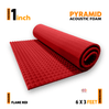 Pyramid Acoustic Foam Panel | 6 x 3 feet | Flame Red | 1 Roll