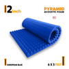 Pyramid Acoustic Foam Panel | 6x3 Feet | European Blue | 1 Roll