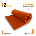 Pyramid Acoustic Foam Panel | 6x3 Feet | MMT Orange | 1 Roll