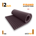 Pyramid Acoustic Foam Panel | 6x3 Feet | Wine | 1 Roll