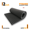 Pyramid Acoustic Foam Panel | 6x3 Feet | Pro Charcoal | 1 Roll