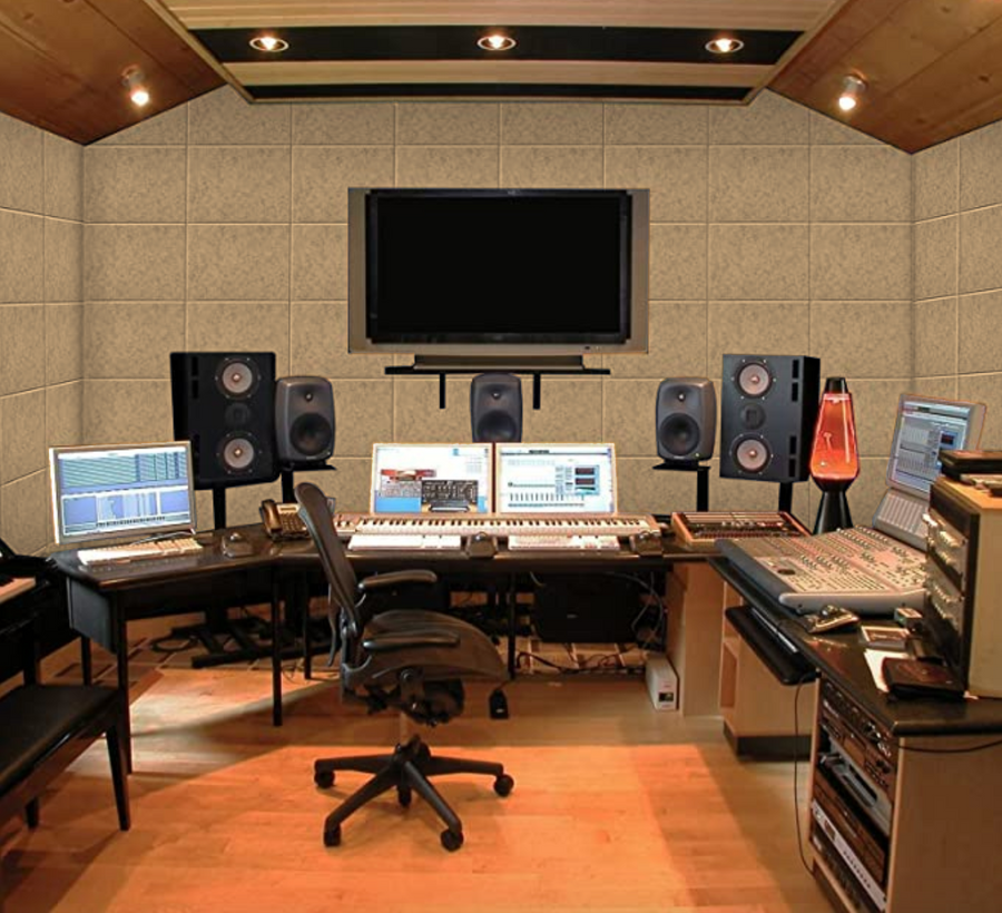 Echsorbix® PET Acoustic Wall Panels | 1x1Feet | Sand Brown | 9mm Thickness
