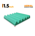 MMT Acoustix® Aerial Acoustic Foam Panels | 1x1 Feet , 1.3 Inch | Studio Green | Set Of 18