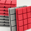 Turbo Acoustic Foam Panel 2" | 1 X 1 Feet | Stone White + Flame Red