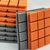 Turbo Acoustic Foam Panel 2" | 1 X 1 Feet | Stone White + MMT Orange