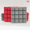 Turbo Acoustic Foam Panel 2" | 1 X 1 Feet | Stone White + Flame Red