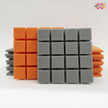 Turbo Acoustic Foam Panel 2" | 1 X 1 Feet | Stone White + MMT Orange