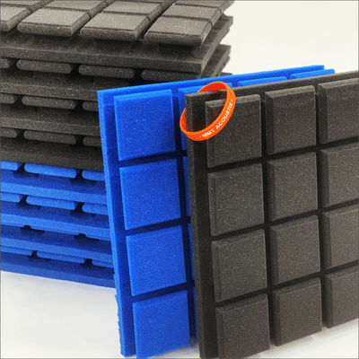 Turbo Acoustic Foam Panel 2" | 1 x 1 Feet | Pro Charcoal & European Blue