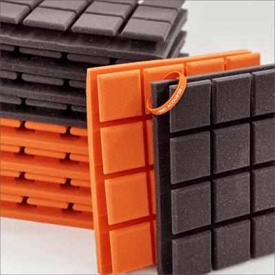 Turbo Acoustic Foam Panel 2" | 1 x 1 Feet | MMT Orange & Wine