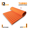 Turbo Acoustic Foam Panel | 6x3 Feet | MMT Orange | 1 Roll