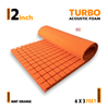 Turbo Acoustic Foam Panel | 6x3 Feet | MMT Orange | 1 Roll