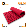 Turbo Acoustic Foam Panel | 6x3 Feet | Flame Red | 1 Roll