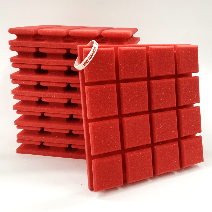 Turbo Acoustic Foam Panel 2" | 1 x 1 Feet | Flame Red