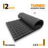 Turbo Acoustic Foam Panel | 6x3 Feet | Pro Charcoal | 1 Roll