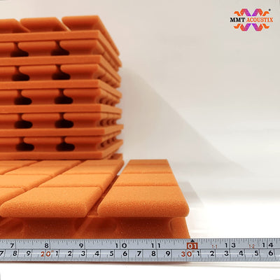 Turbo Acoustic Foam Panel 2" | 1 x 1 Feet | MMT Orange