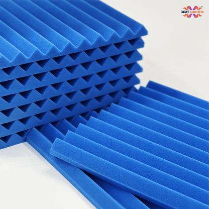 Wedge Acoustic Foam Panel 1" | 1x1 ft  | European Blue