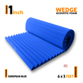 Wedge Acoustic Foam Panel 1" | 6 x 3 feet | European Blue | 1 Roll