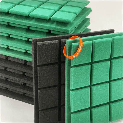 Turbo Acoustic Foam Panel 2" | 1 x 1 Feet | Pro Charcoal & Studio Green