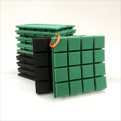 Turbo Acoustic Foam Panel 2" | 1 x 1 Feet | Pro Charcoal & Studio Green