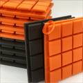 Turbo Acoustic Foam Panel 2" | 1 x 1 Feet | Pro Charcoal & MMT Orange