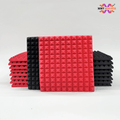 Pyramid Acoustic Foam Panel 1" | 1 X 1 feet | Pro Charcoal & Flame Red