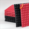 Pyramid Acoustic Foam Panel 1" | 1 X 1 feet | Pro Charcoal & Flame Red