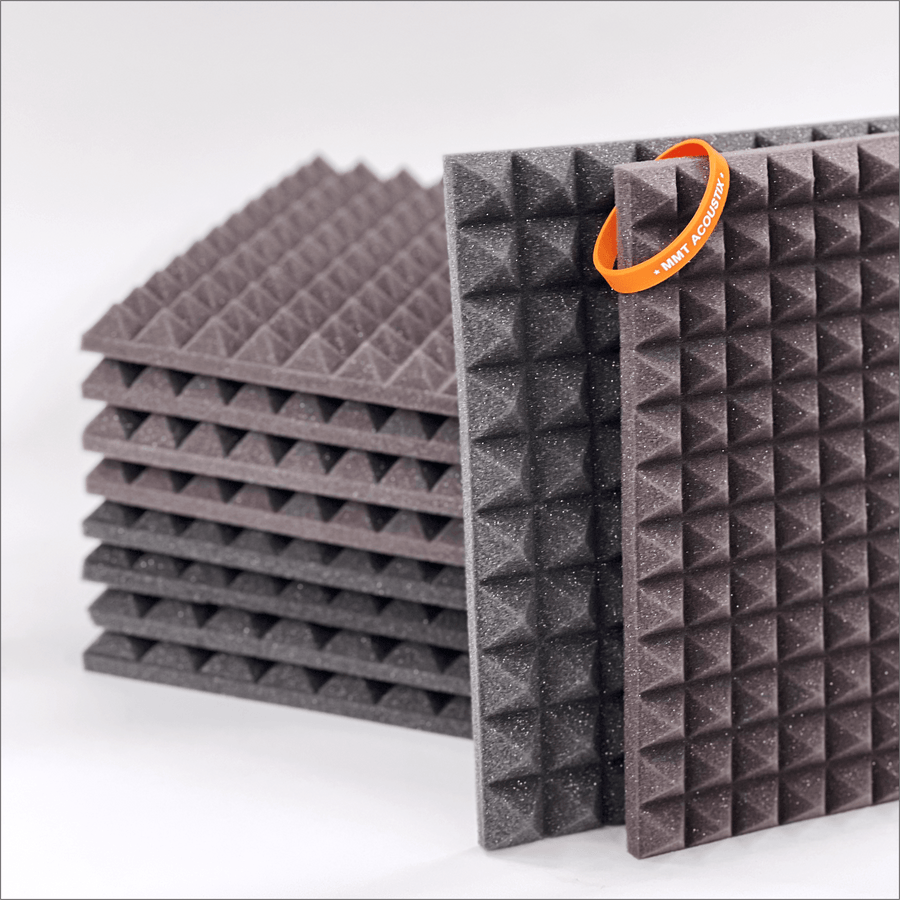 Pyramid Acoustic Foam Panel 1" | 1 X 1 feet | Pro Charcoal & Wine