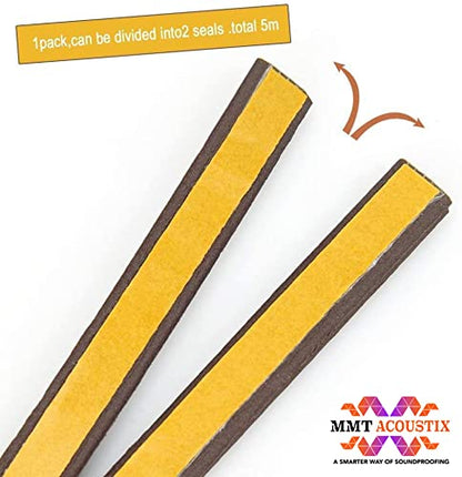 Soundproofing Rubber Seal for Doors & Windows | Self Adhesive | Brown